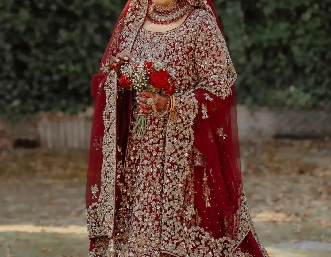 Stunning Red Bridal Lehenga – Size 12
