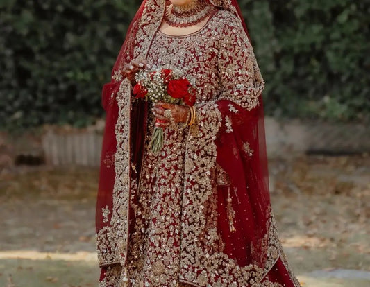 Stunning Red Bridal Lehenga – Size 12