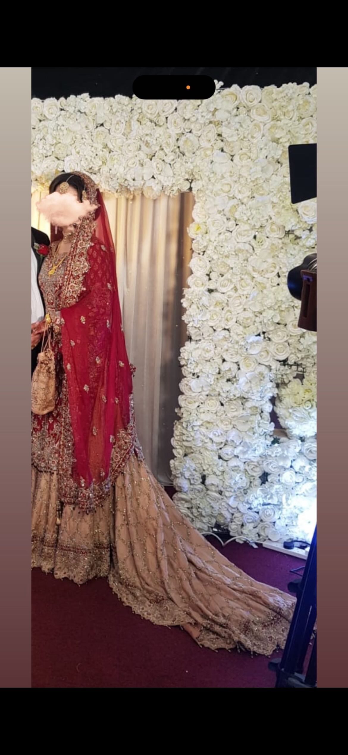 Beautiful Red & Champagne Bridal Lehenga ✨